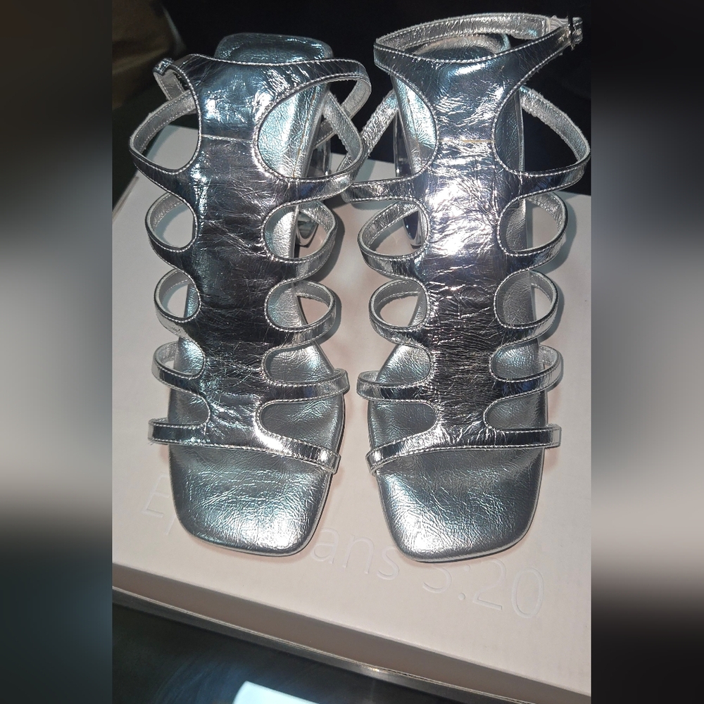 Jeffrey Campbell Silver Strappy Heels